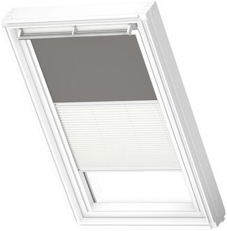 VELUX Manueel Duo Verduisterend Dakraam Rolgordijn White Line Dfd Mk04 0705swl Grijs - Wit