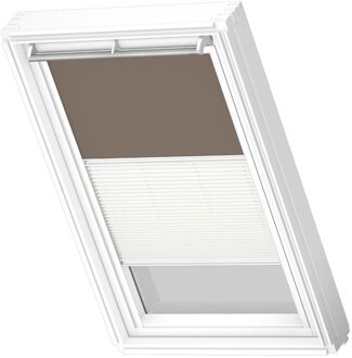 VELUX Manueel Duo Verduisterend Dakraam Rolgordijn White Line Dfd Mk08 4574swl Warm Grijs - Wit