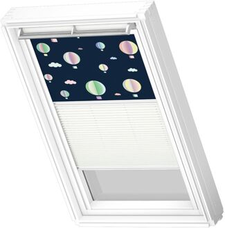 VELUX Manueel Duo Verduisterend Dakraam Rolgordijn White Line Dfd P10 4666swl Heteluchtballonnen - Wit