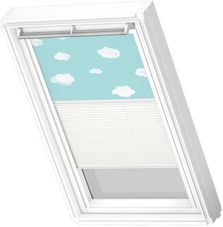 VELUX Manueel Duo Verduisterend Dakraam Rolgordijn White Line Dfd Sk06 4660swl Blauwe Lucht - Wit