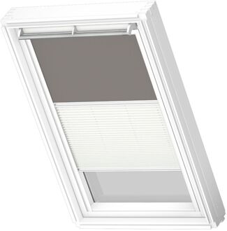 VELUX Manueel Duo Verduisterend Dakraam Rolgordijn White Line Dfd Uk10 0705swl Grijs - Wit