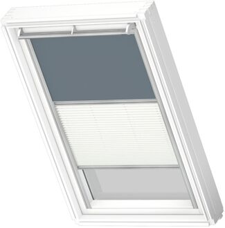 VELUX Manueel Duo Verduisterend Dakraam Rolgordijndfd Mk06 4581s Petrol Blauw - Wit