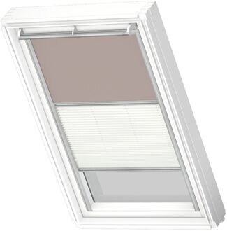 VELUX Manueel Duo Verduisterend Dakraam Rolgordijndfd U04 4580s Licht Taupe - Wit