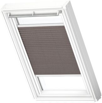 VELUX Manueel Lichtdoorlatend Plisségordijn White Line Fhl Pk08 1276swl Stoffig Bruin