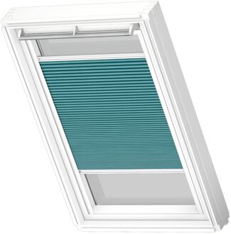 VELUX Manueel Verduisterend Plisségordijn Fhc Sk06 1173swl Petrol Blauw White Line