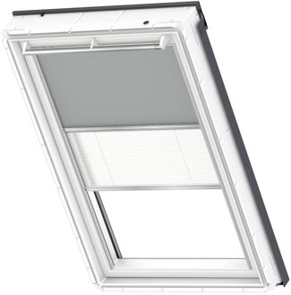 VELUX Origineel Verduisterend Rolgordijn Plus Plissé (DFD), Zilveren Kozijn, C02, Grey