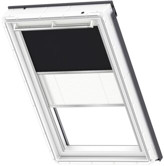 VELUX Origineel Verduisterend Rolgordijn Plus Plissé (DFD), Zilveren Kozijn, CK02, Black