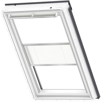 VELUX Origineel Verduisterend Rolgordijn Plus Plissé (DFD), Zilveren Kozijn, CK02, White