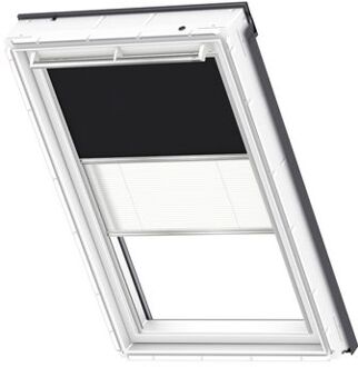 VELUX Origineel Verduisterend Rolgordijn Plus Plissé (DFD), Zilveren Kozijn, M04, 304, 1, Black