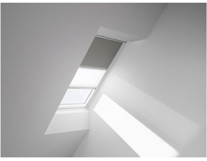 VELUX Origineel Verduisterend Rolgordijn Plus Plissé (DFD), Zilveren Kozijn, P08, 408, Grey