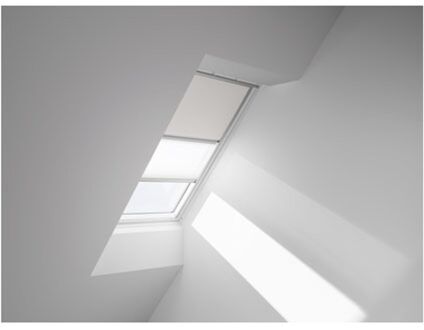 VELUX Origineel Verduisterend Rolgordijn Plus Plissé (DFD), Zilveren Kozijn, P08, 408, White