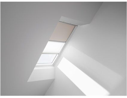 VELUX Origineel Verduisterend Rolgordijn Plus Plissé (DFD), Zilveren Kozijn, PK08, Beige