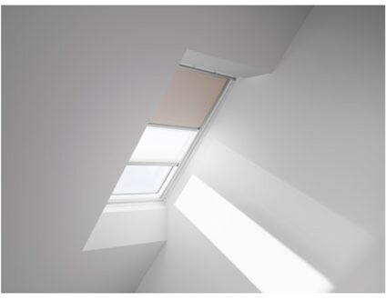 VELUX Origineel Verduisterend Rolgordijn Plus Plissé (DFD), Zilveren Kozijn, PK08, Beige