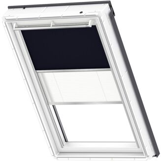 VELUX Verduisterend Rolgordijn Dfd P04 1100s - Manueel - Donker Blauw En Wit