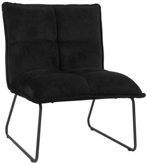 Velvet fauteuil Malaga zwart