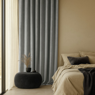 Velvet Gordijnen Verduisterend - Haken Of Ringen 250x300 Cm - - Dekbed-Discounter.nl Lichtgrijs - 300 x 250 cm