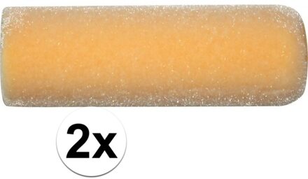 Velvet lakverfroller acryl - 2x - 10 cm - Verf/schilderen benodigdheden - Schildermateriaal