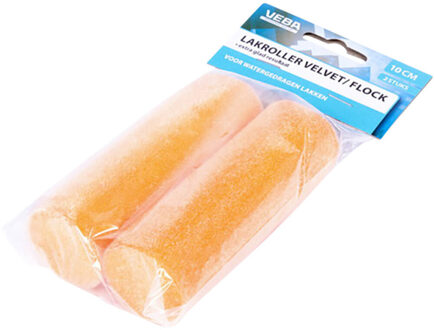 Velvet lakverfroller acryl - 2x stuks - 10 cm - Verf/schilderen benodigdheden - Schildermateriaal