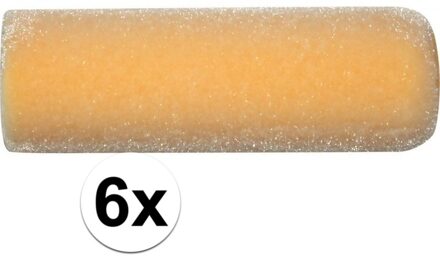 Velvet lakverfroller acryl - 6x - 10 cm - Verf/schilderen benodigdheden - Schildermateriaal