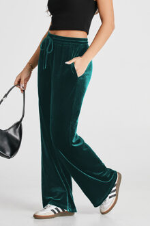 Velvet Wijde Pantalon Met Touwtjes In De Taille Groenblauw