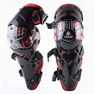 Vemar Motorfiets Kniebeschermers Ce Sport Fietsen Beschermende Kleding Motocross Knee Guards Mx Mtb Veiligheid Moto Ras Brace Rood