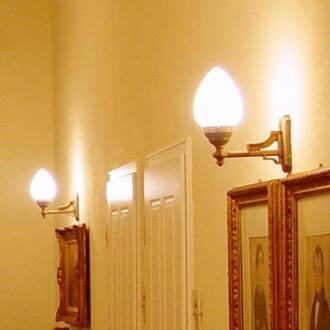 Venedig - wandlamp van messing opaalwit, messing