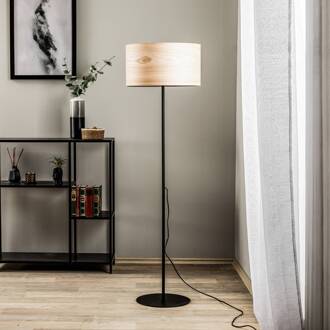 Veneer vloerlamp kernhout essen hout gerookt eiken, zwart