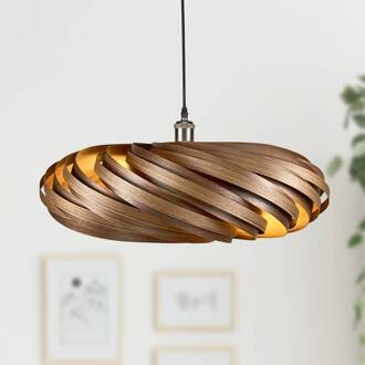 Veneria hanglamp, noten, Ø 60 cm notenhout