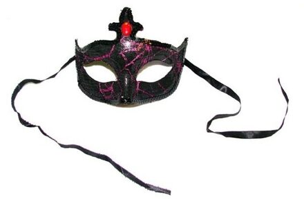 Venetiaans horror masker zwart/paars Multi