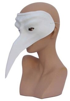 Venetiaans snavelmasker - plastic - wit - zelf beschilderen