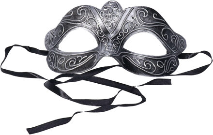 Venetiaans verkleed masker - zilver - kunststof - oogmasker - carnaval - volwassenen