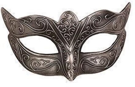 Venetiaans verkleed masker - zilver - kunststof - oogmasker - carnaval - volwassenen