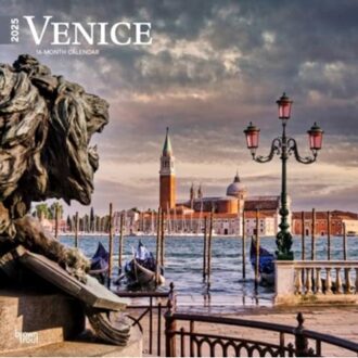 Venice 2025 12 X 24 Inch Monthly Square Wall Calendar Plastic-Free Browntrout Travel Europe - Browntrout