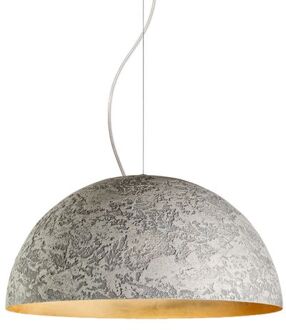 Venice Hanglamp, 1xe27, Metaal, Cement/gouden Blad, D.40cm