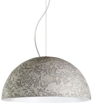 Venice Hanglamp, 1xe27, Metaal, Cement/wit, D.40cm