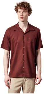 Venice Linnen/Katoenen Shirt Massimo Alba , Red , Heren - L,M,S