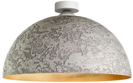 Venice Plafondlamp, 1xe27, Metaal, Cement/blad Gouden, D.40cm