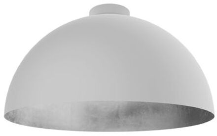 Venice Plafondlamp, 1xe27, Metaal, Wit/blad Zilver, D.40cm