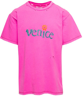 Venice T-Shirt Gebreid in Roze ERL , Pink , Heren - L,M