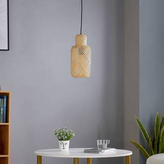 Venora hanglamp, Ø 15 cm, bamboe, E27 licht hout, zwart