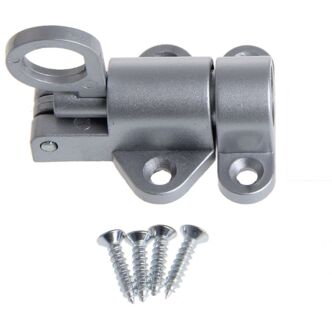 Venster Gate Veiligheid Pull Ring Voorjaar Bounce Deur Bolt Aluminium Klink Grijs