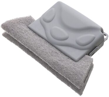 Venster Groove Cleaning Tools Borstel Doek Alle Hoeken Hiaten Slot Glasreiniger Afneembare Hand Huishoudelijke Borstels Schoonmaakproducten grijs