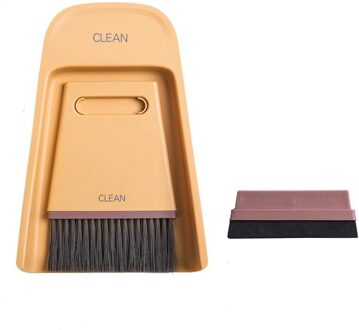 Venster Groove Reinigingsborstel Multipurpose Dust Schop Voor Toetsenbord Lade Bureau Vouwen Geborsteld Home Office Window Cleaning Tools geel