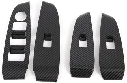 Venster Lift Schakelaar Knop Cover Versieringen Deur Armsteun Panel Frame Voor Mazda 6 Atenza Carbon Fiber
