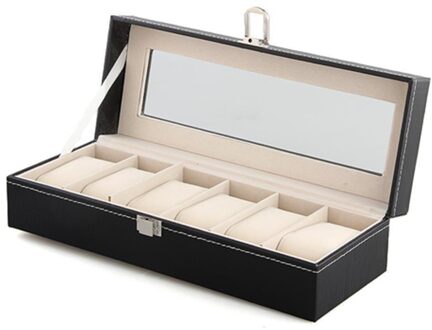 Venster Organizer Box Voor Besparen 6 Horloges Box Sieraden Display Case Opslag Houder
