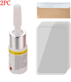 Vensterglas Crack Chip Reparatie Tool Kit Carro Scratch Crack Herstellen Upgrade Automotive Glas Nano Reparatie Vloeistof Auto 2stk wit reeks
