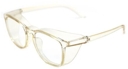 Vented Veiligheidsbril Clear Oogbescherming Anti Fog Bril Beschermende Anti Dust U90A geel