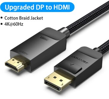 Ventie Display Port Naar Hdmi 4K 60Hz Dp Naar Hdmi Kabel Voor Pc Laptop Hdtv Monitor Projector Video audio Kabel Displayport Naar Hdmi wit / 2m