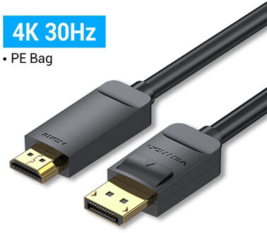 Ventie Display Port Naar Hdmi 4K 60Hz Dp Naar Hdmi Kabel Voor Pc Laptop Hdtv Monitor Projector Video audio Kabel Displayport Naar Hdmi zwart / 5m