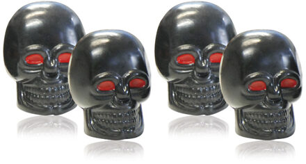 Ventieldoppen Aircaps Skull Zwart 4 Stuks